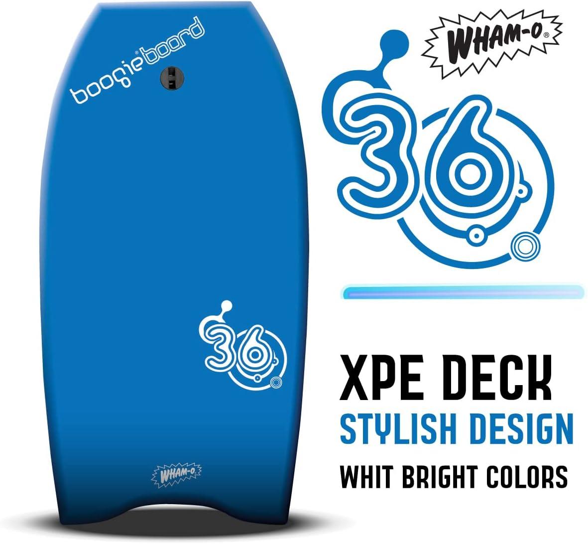 imageBoogieBoard 36 Bodyboard Phuzion Core XPE Deck HDPE Bottom Crescent Tail Includes Wrist LeashBLUE