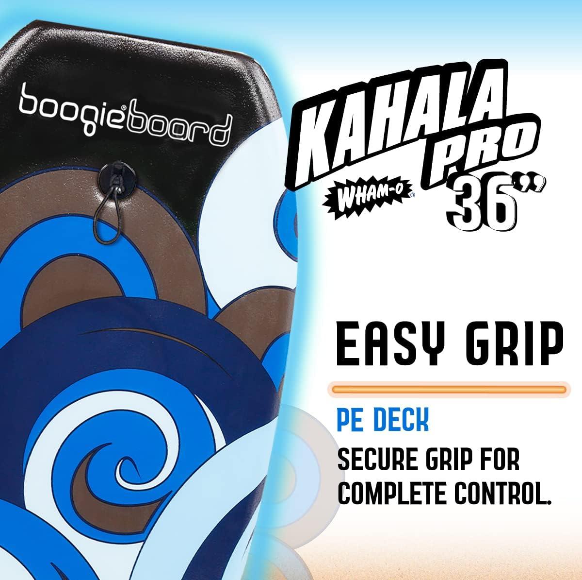 imageBoogieBoard 36 Kahala Pro Bodyboard Durable Light Weight Phuszion Core with Smooth Top ampamp Slick HDPE Bottom Crescent Tail Wrist Leash Included Great for BeginnersBLUE