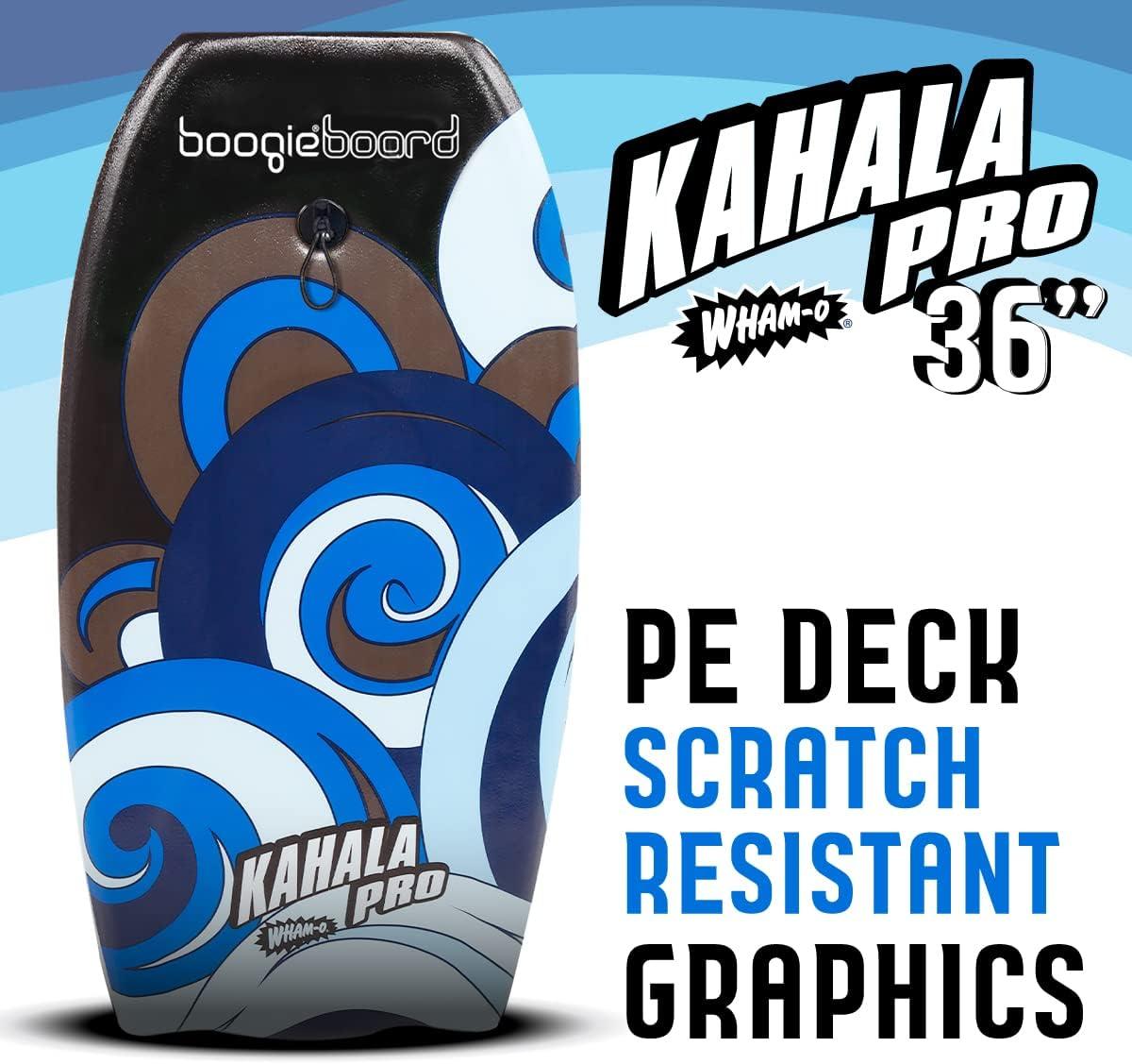 imageBoogieBoard 36 Kahala Pro Bodyboard Durable Light Weight Phuszion Core with Smooth Top ampamp Slick HDPE Bottom Crescent Tail Wrist Leash Included Great for BeginnersBLUE
