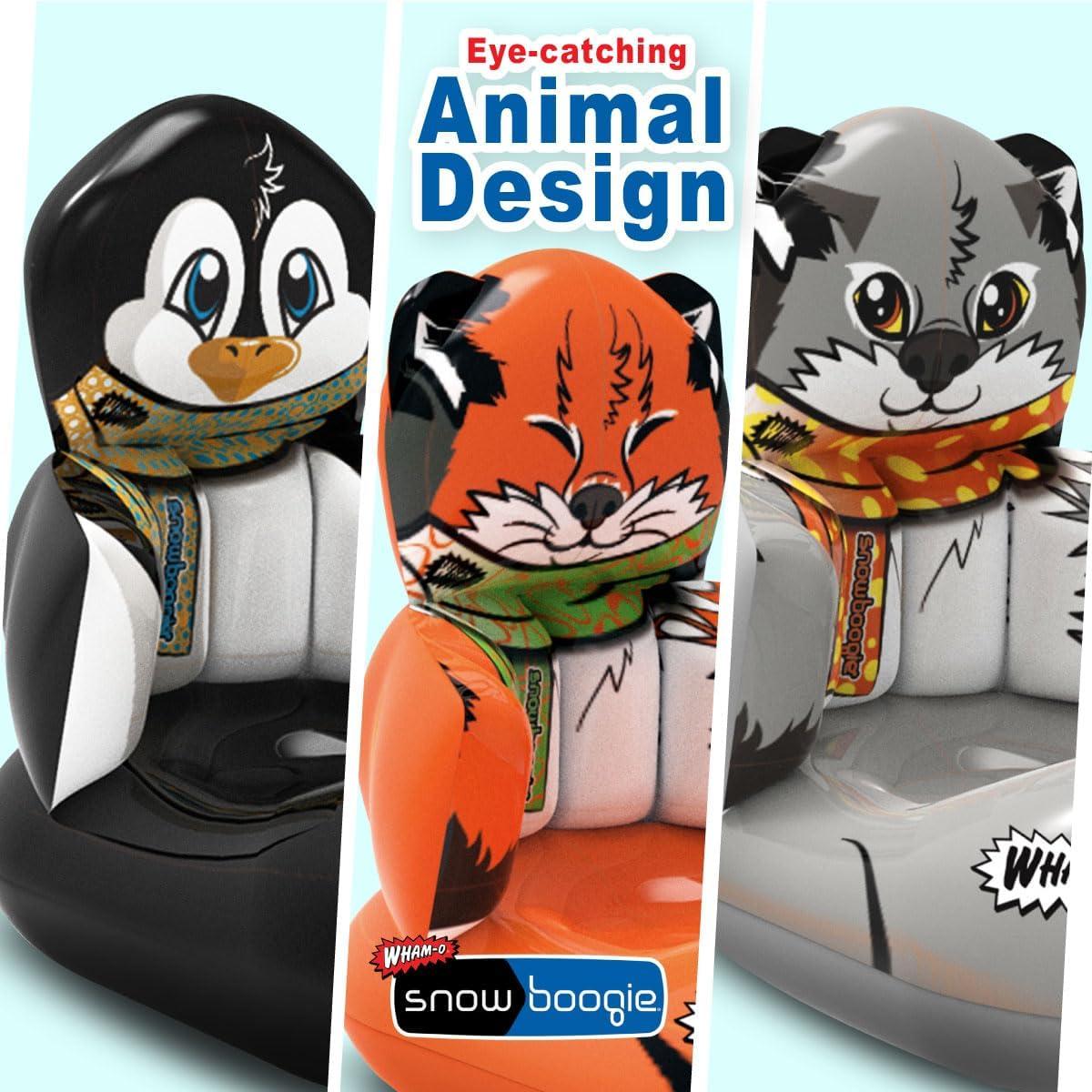 imageSnowboogie 33 Child Inflatable Air Tube Animal Pull Sled Single Rider Snow Sleds Inflatable Sled with Soft Handles Slick Bottom for Speed ampamp Control Snow Sledding for Children