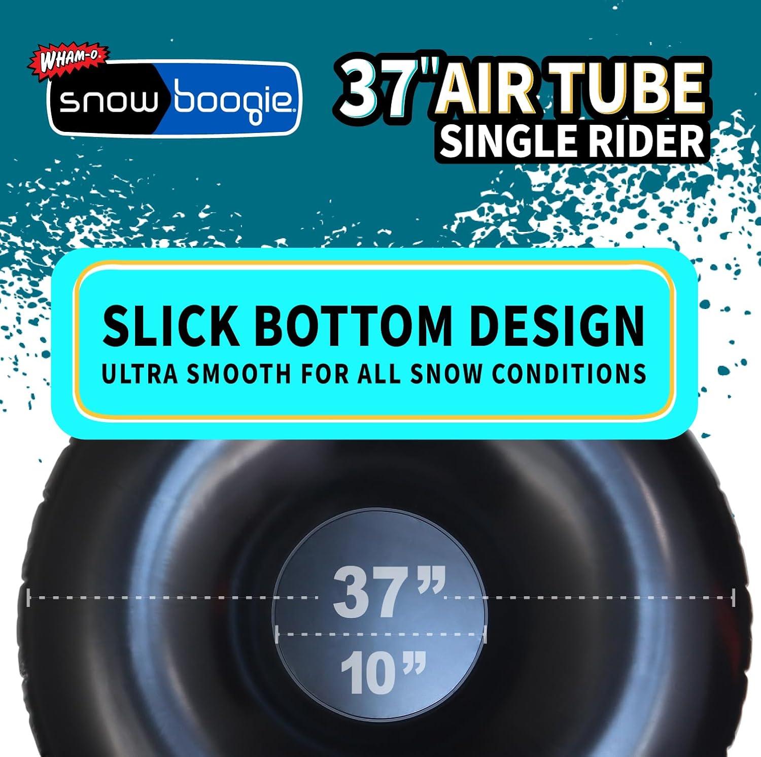 imageSnowboogie Air Tube 37quot Single Rider Snow Sleds Inflatable Sled with Soft Handles Slick Bottom for Speed ampamp Control Snow Sledding for Adults ampamp Children Holidays ampamp Winter