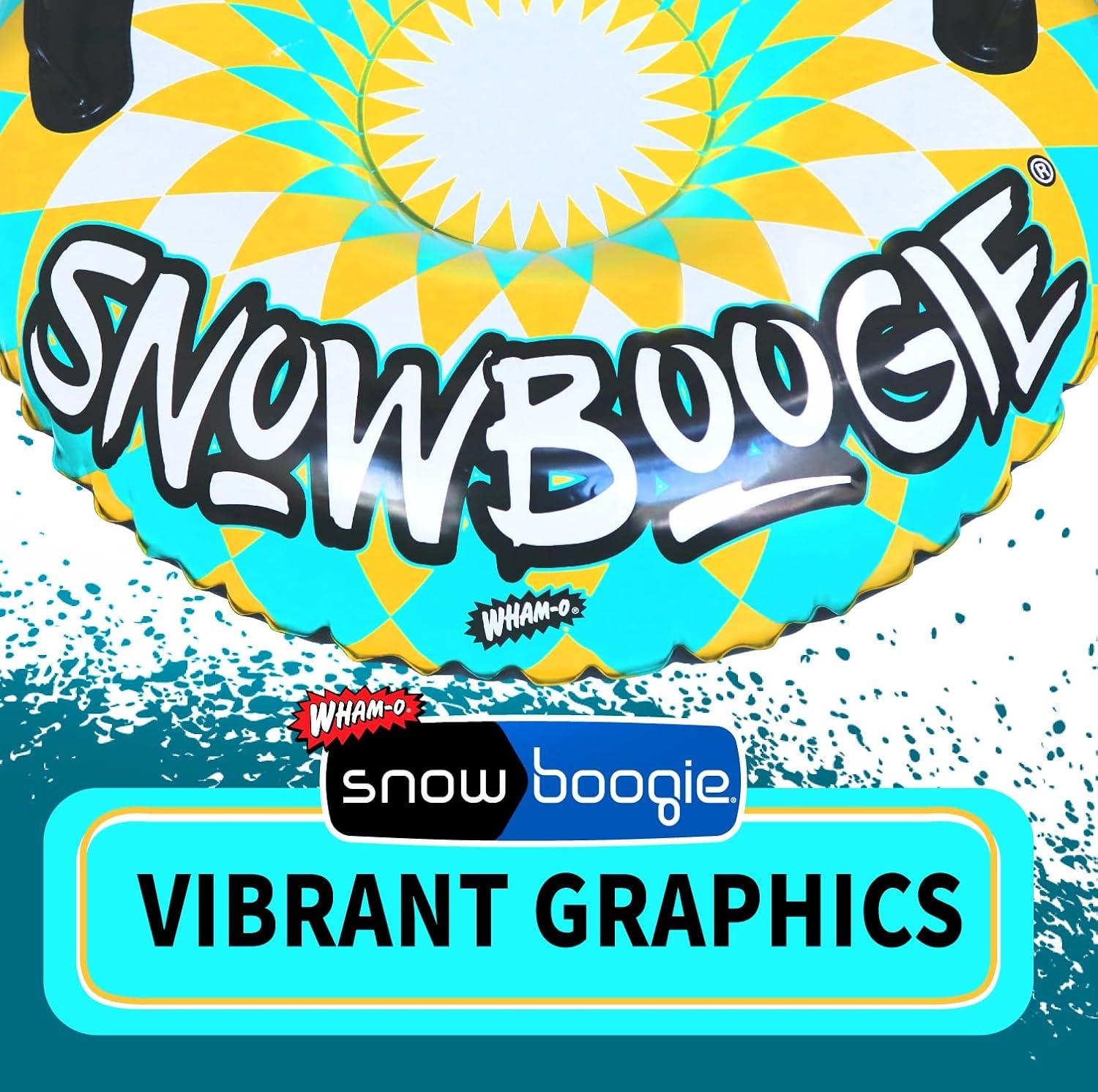 imageSnowboogie Air Tube 37quot Single Rider Snow Sleds Inflatable Sled with Soft Handles Slick Bottom for Speed ampamp Control Snow Sledding for Adults ampamp Children Holidays ampamp Winter