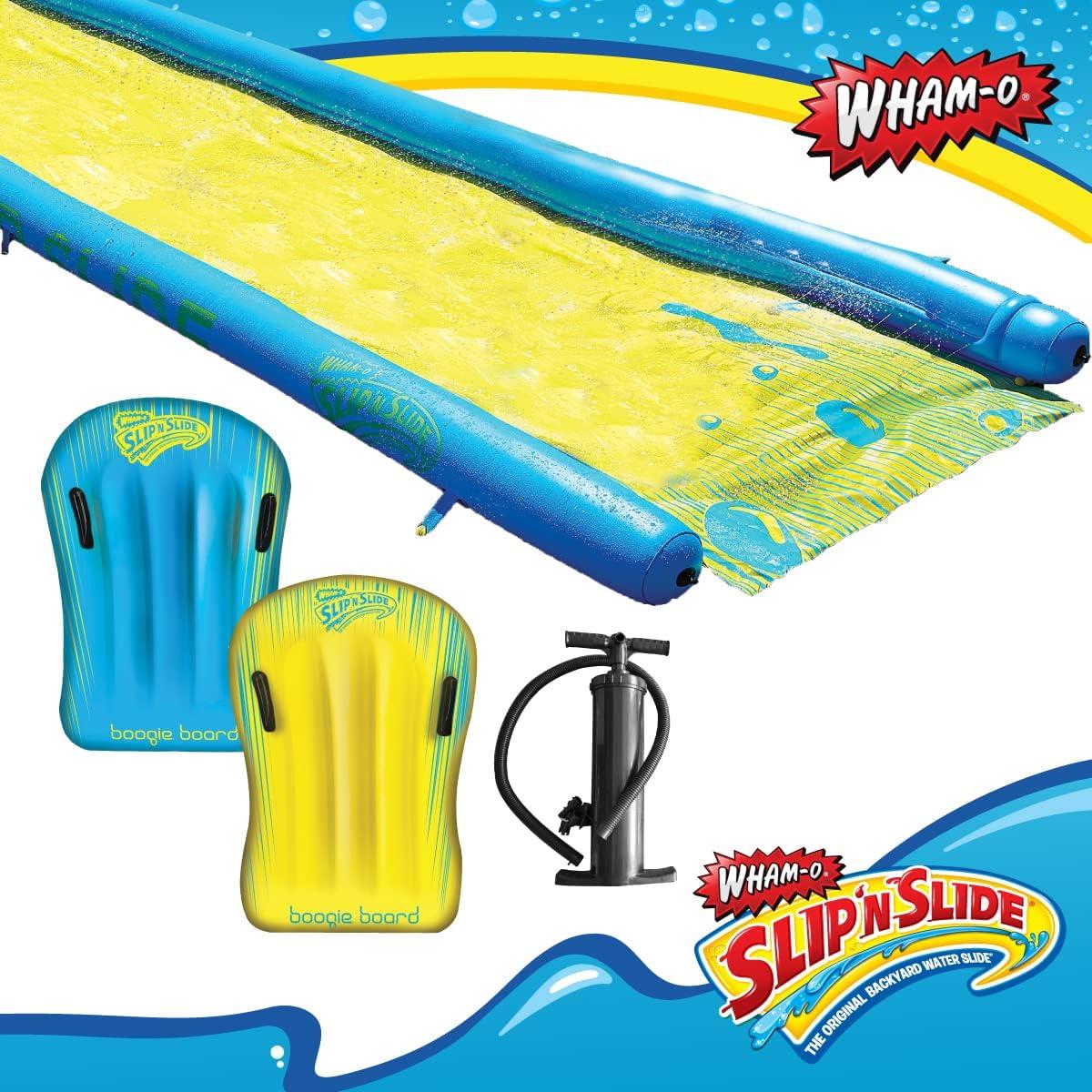 imageWhamO Slip N Slide Super Slip N Slide 26 Feet 2 Boogies ampamp Double Action Pump
