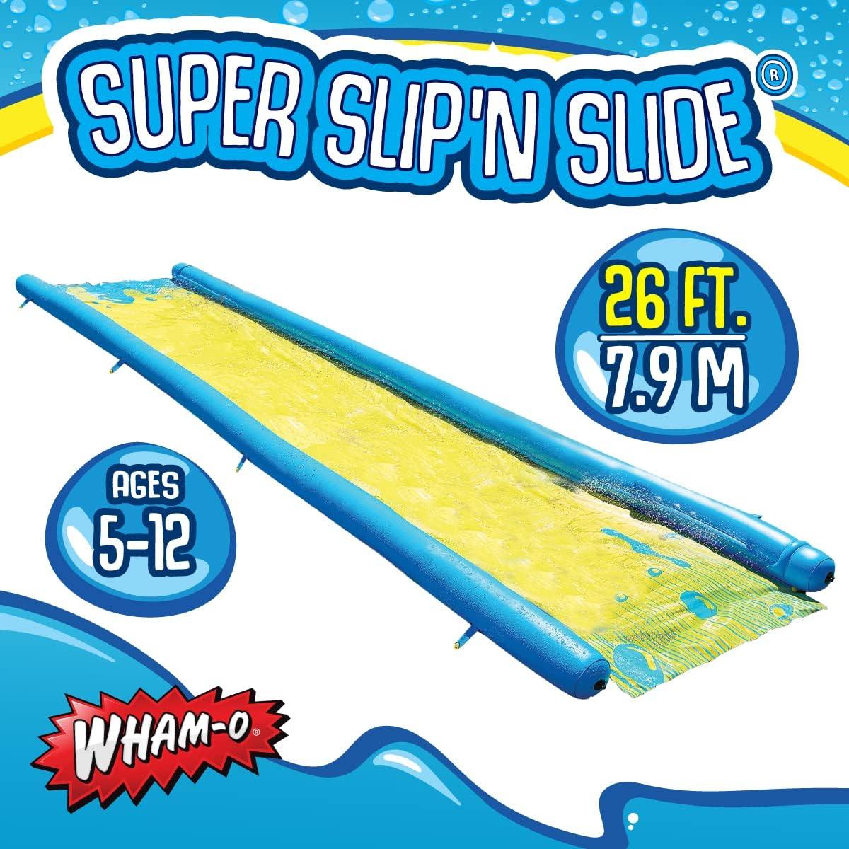 imageWhamO Slip N Slide Super Slip N Slide 26 Feet 2 Boogies ampamp Double Action Pump
