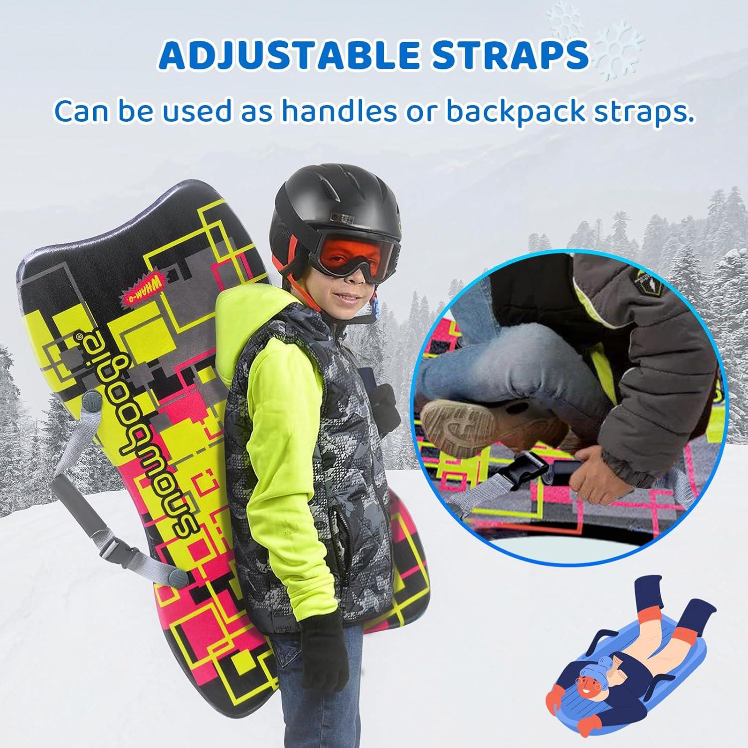 imageWhamO 36 Snowboogie Single Rider Winter Snow Sleds Toboggan Sled with Side Handles for Winter Outdoor Sports ActivitiesYellow1Pack