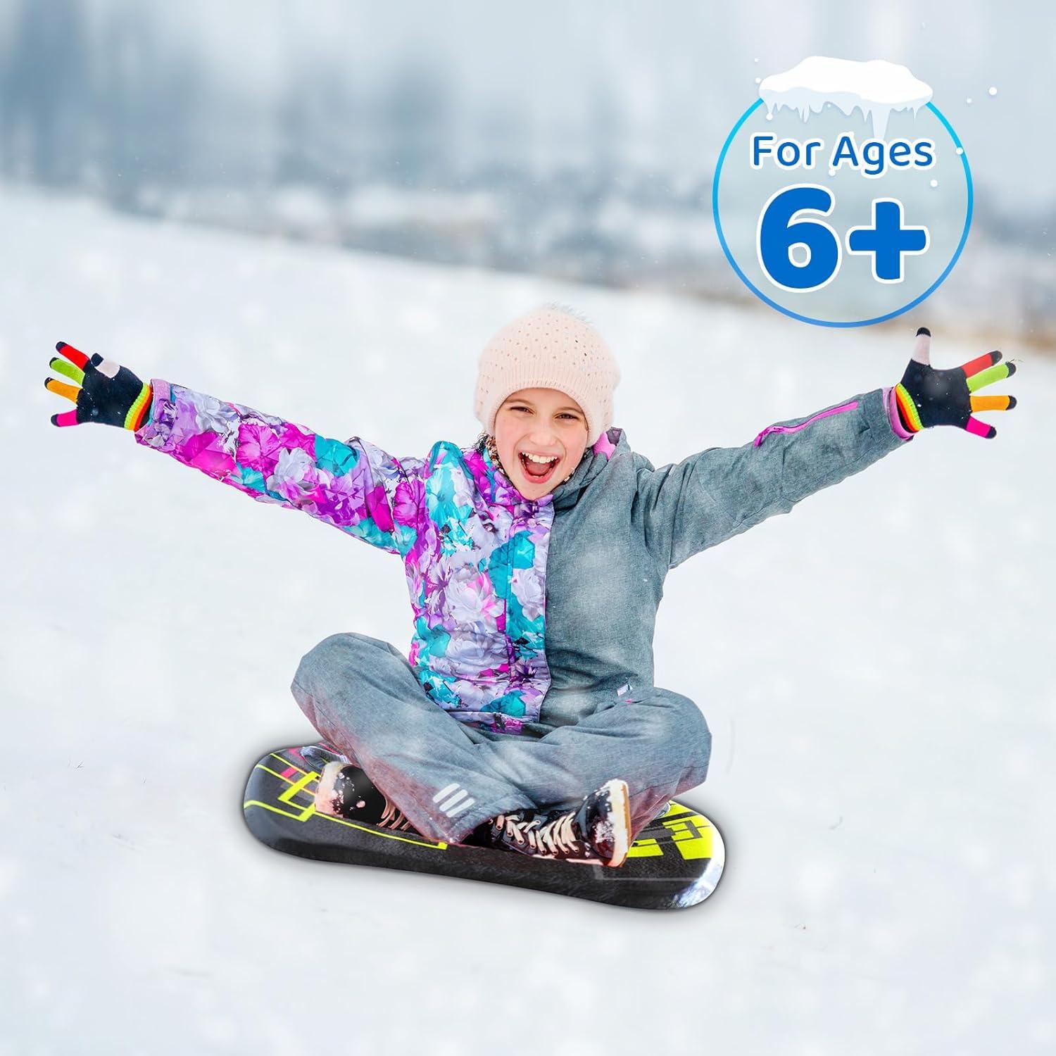 imageWhamO 36 Snowboogie Single Rider Winter Snow Sleds Toboggan Sled with Side Handles for Winter Outdoor Sports ActivitiesYellow1Pack