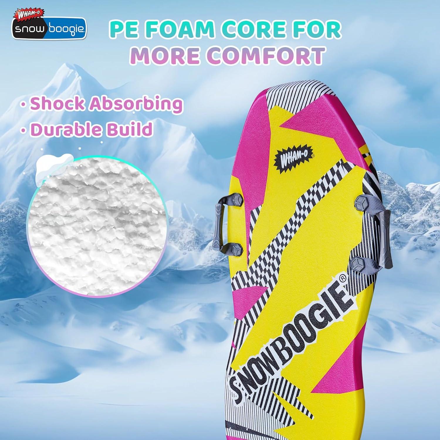 imageWhamO 40quot Snowboogie Winter Snow Sleds with Side Handles Single Snow Sledding with Premium PE Foam Core for Winter Outdoor Sports Activities