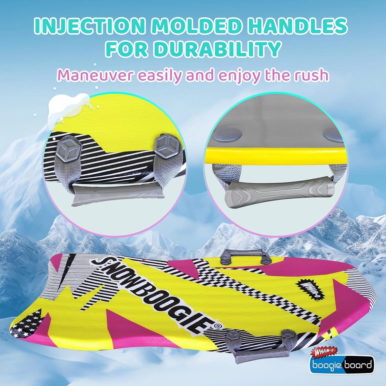 imageWhamO 40quot Snowboogie Winter Snow Sleds with Side Handles Single Snow Sledding with Premium PE Foam Core for Winter Outdoor Sports Activities