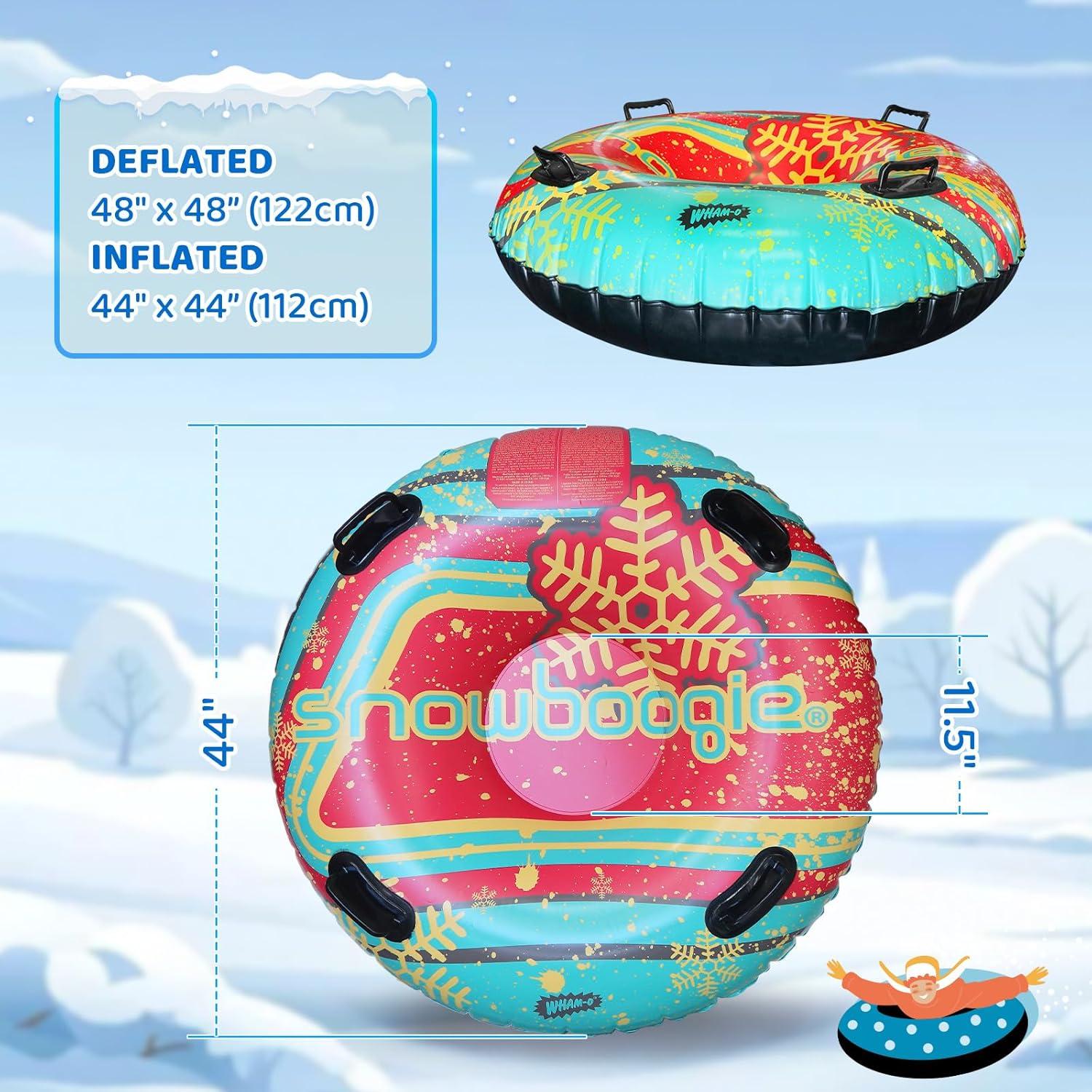 imageWhamO 48quot Inflatable Snow Tubes Double Rider Snow Sleds with Handles Thickened Heavy Duty Fit for Winter Outdoor Sports Activities