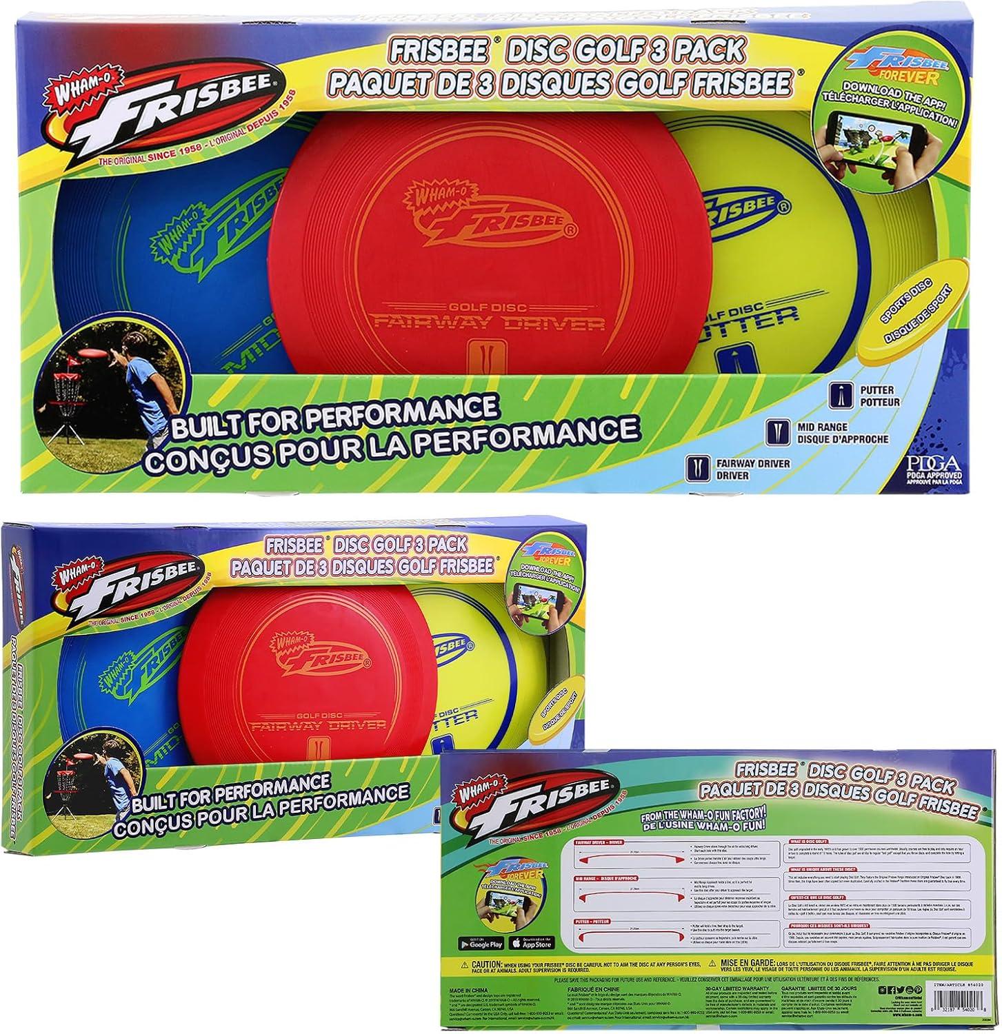 imageWhamO Frisbee Disc Golf Set Includes Driver MidRange ampamp Putter PDGA Approved Golf Disc Toss Game Set 3 Pack Outdoor Disc Game for Recreation Play Backyard Beach Park Tailgates