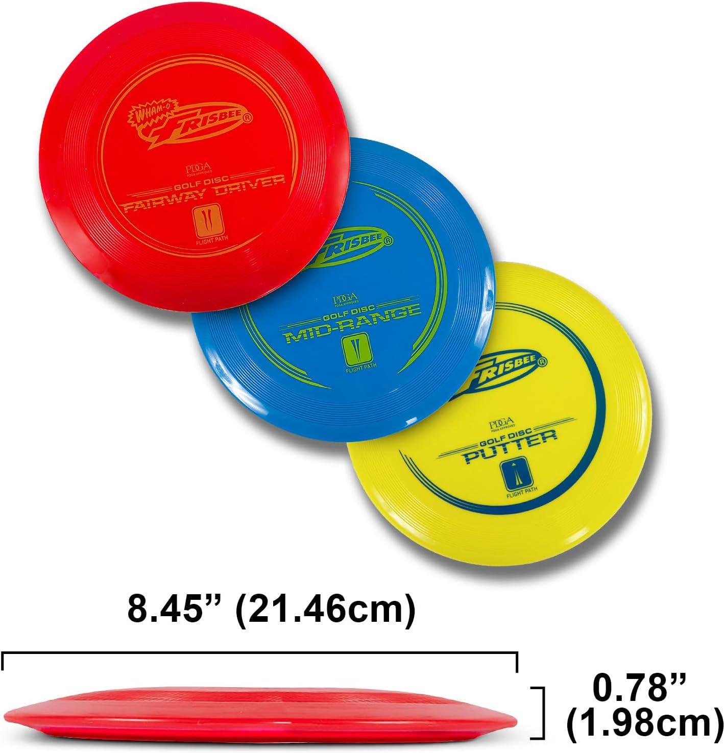 imageWhamO Frisbee Disc Golf Set Includes Driver MidRange ampamp Putter PDGA Approved Golf Disc Toss Game Set 3 Pack Outdoor Disc Game for Recreation Play Backyard Beach Park Tailgates