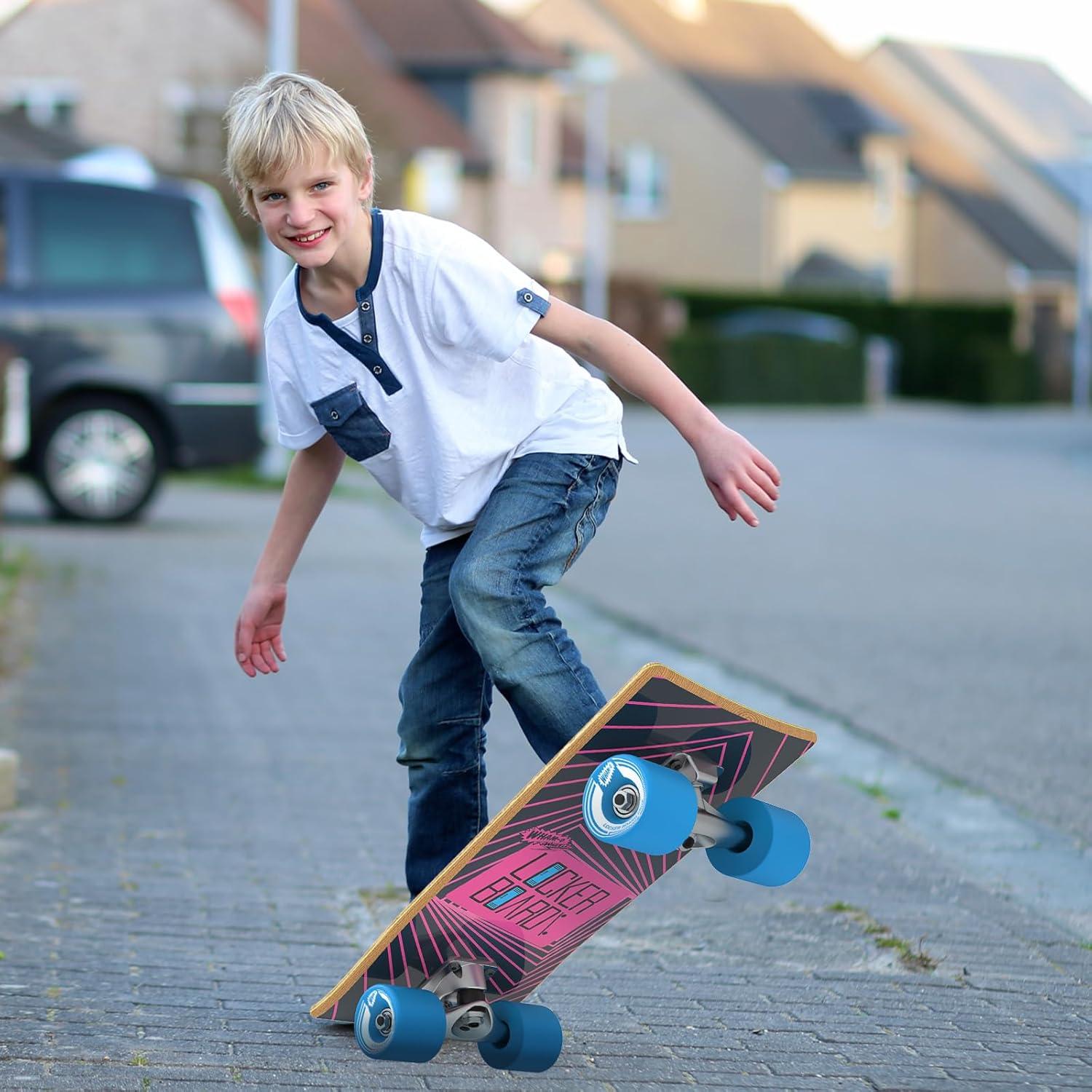 imageWhamO Locker Board Cruz 17quot Skateboard Portable Small Board Fits in Backpack ampamp Locker Maple Wood Kids Lockerboard Adult Cruiser Board for Ages 8
