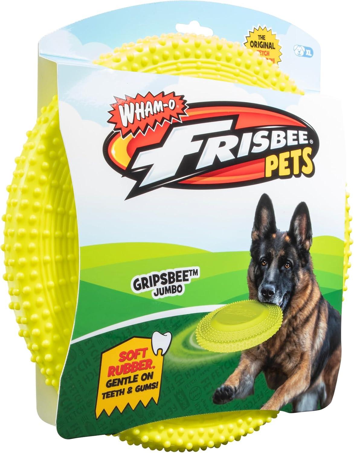 imageWhamO Pets Frisbee Gripsbee The Original Fetch Flyer Jumbo Frisbee Flying Floating Disc Dog Toy