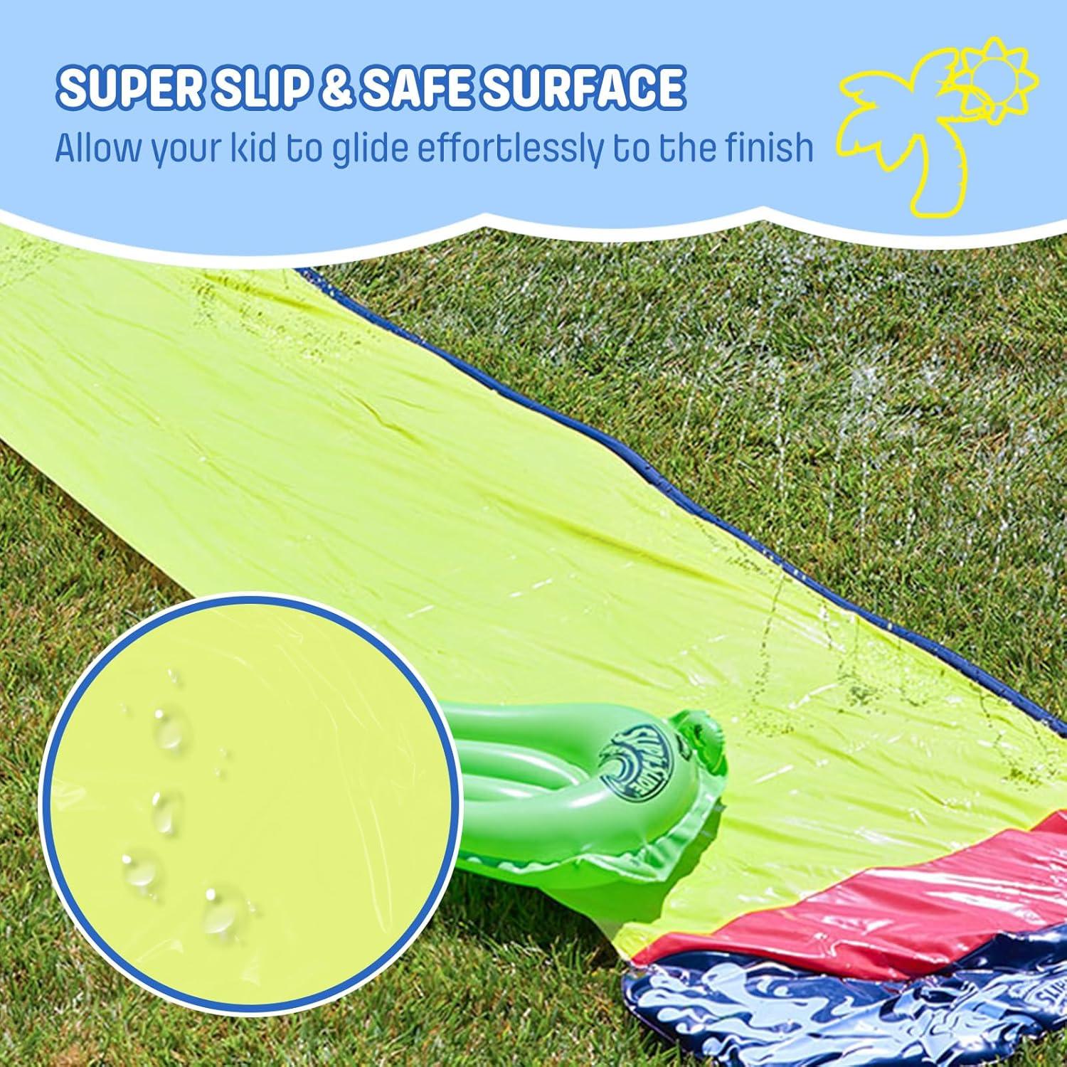 imageWhamO Slip N Slide 16ft Lawn Water Slides with Slide Boogie Great for Summer Water Parties Backyard Outdoor Activities