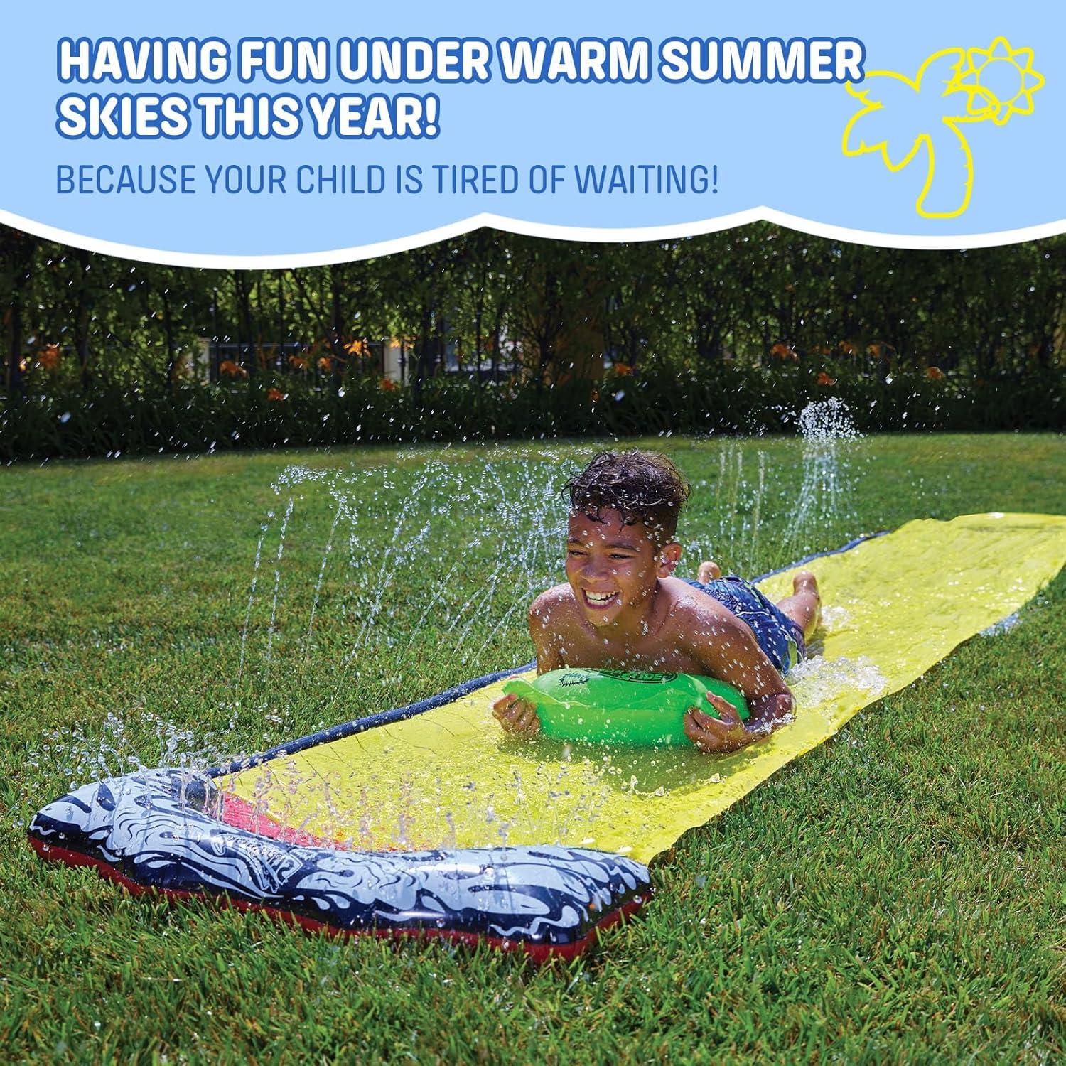 imageWhamO Slip N Slide 16ft Lawn Water Slides with Slide Boogie Great for Summer Water Parties Backyard Outdoor Activities