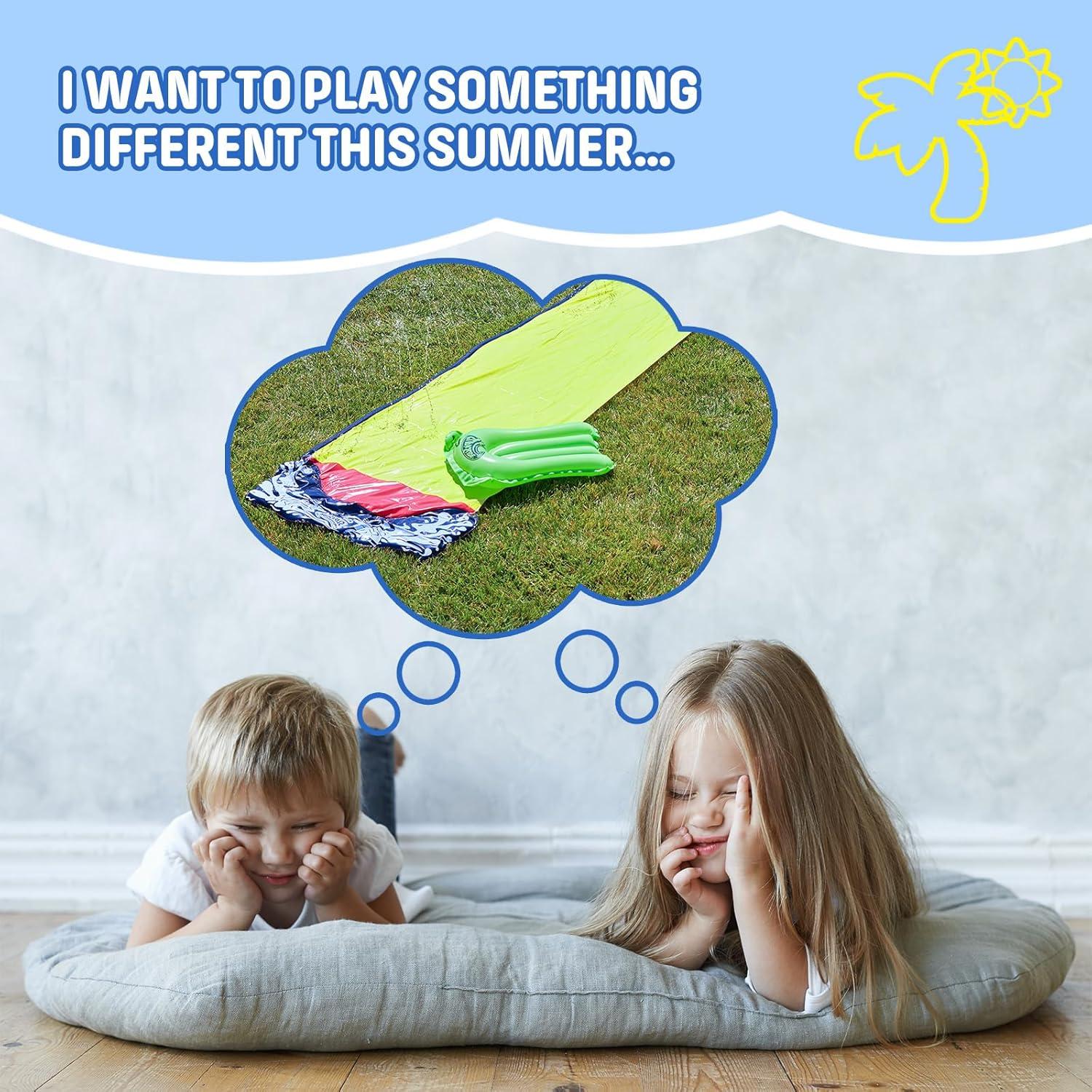 imageWhamO Slip N Slide 16ft Lawn Water Slides with Slide Boogie Great for Summer Water Parties Backyard Outdoor Activities