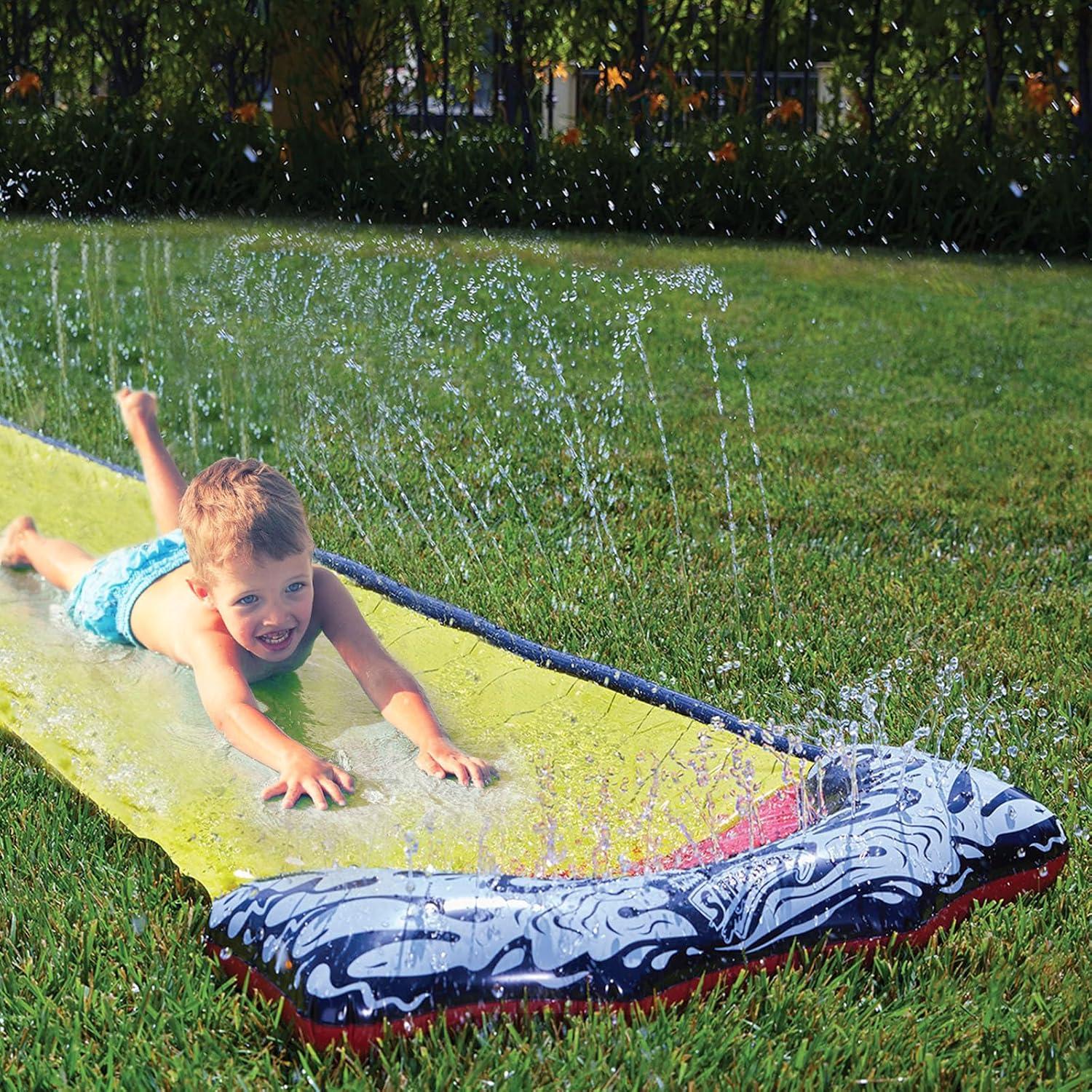 imageWhamO Slip N Slide 16ft Lawn Water Slides with Slide Boogie Great for Summer Water Parties Backyard Outdoor Activities