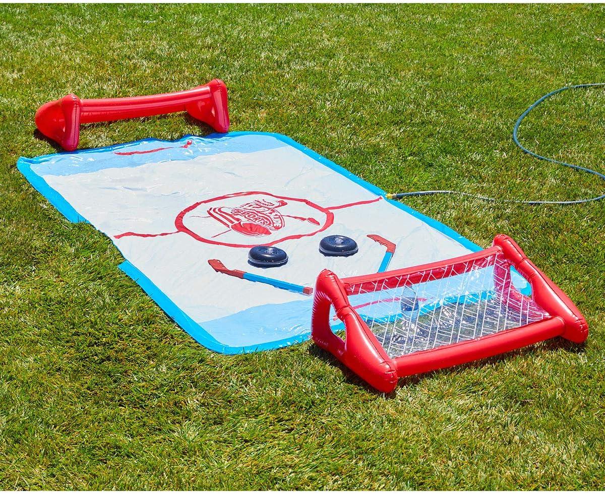 imageWhamO Slip N Slide Water Knee Hockey Goals Set for Lawn Backyard Includes 2 Inflatable Hockey Goals 2 Hockey Sticks 1 Inflatable Puck