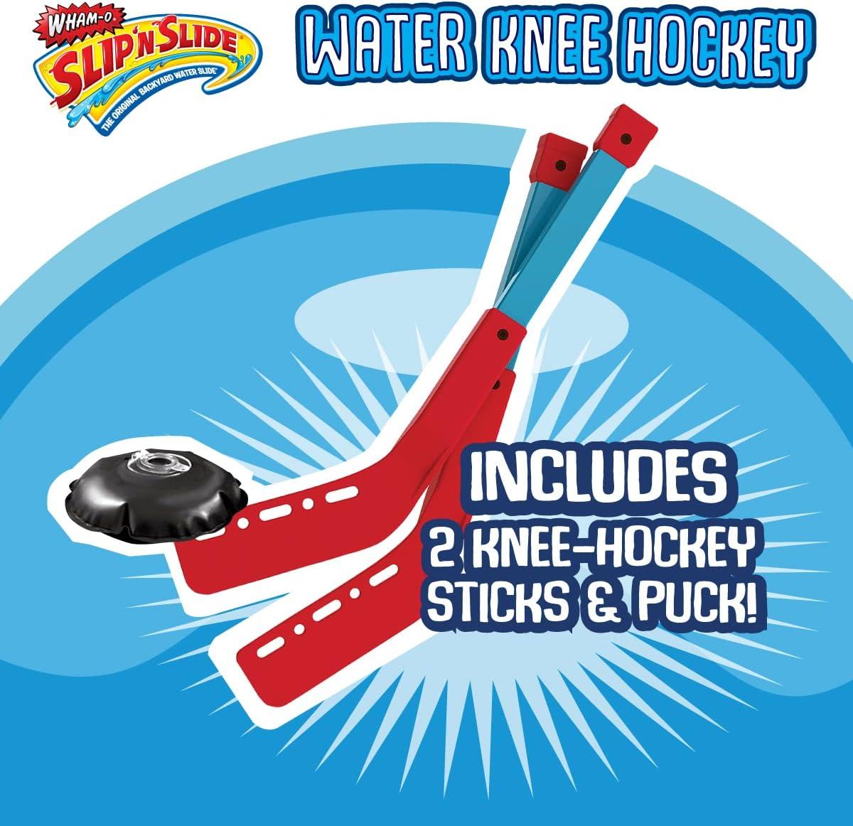 imageWhamO Slip N Slide Water Knee Hockey Goals Set for Lawn Backyard Includes 2 Inflatable Hockey Goals 2 Hockey Sticks 1 Inflatable Puck