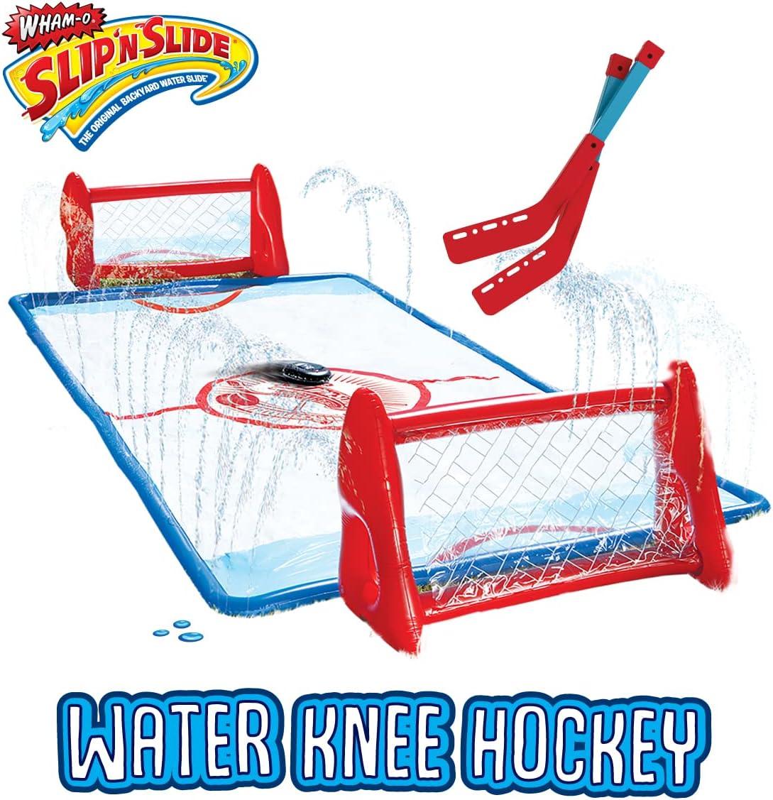 imageWhamO Slip N Slide Water Knee Hockey Goals Set for Lawn Backyard Includes 2 Inflatable Hockey Goals 2 Hockey Sticks 1 Inflatable Puck