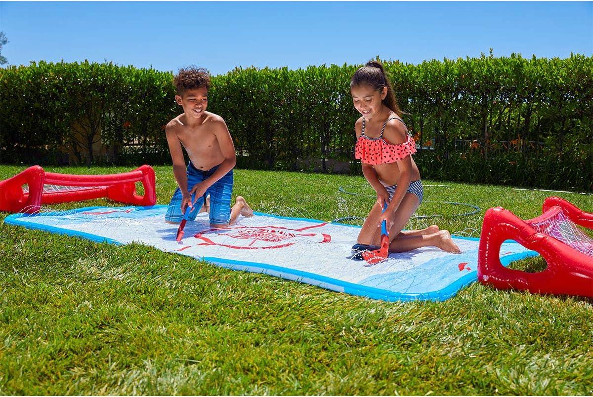 imageWhamO Slip N Slide Water Knee Hockey Goals Set for Lawn Backyard Includes 2 Inflatable Hockey Goals 2 Hockey Sticks 1 Inflatable Puck