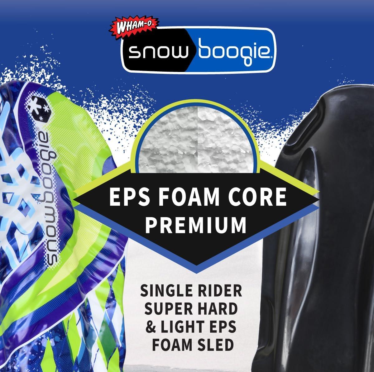 imageWhamO Snowboogie GT42 Single Rider Snow Foam Sleds PE Foam Core Sled with Soft Handles Slick Bottom for Speed ampamp Control Snow Sledding for Adults ampamp Children Holidays ampamp WinterSnowflake