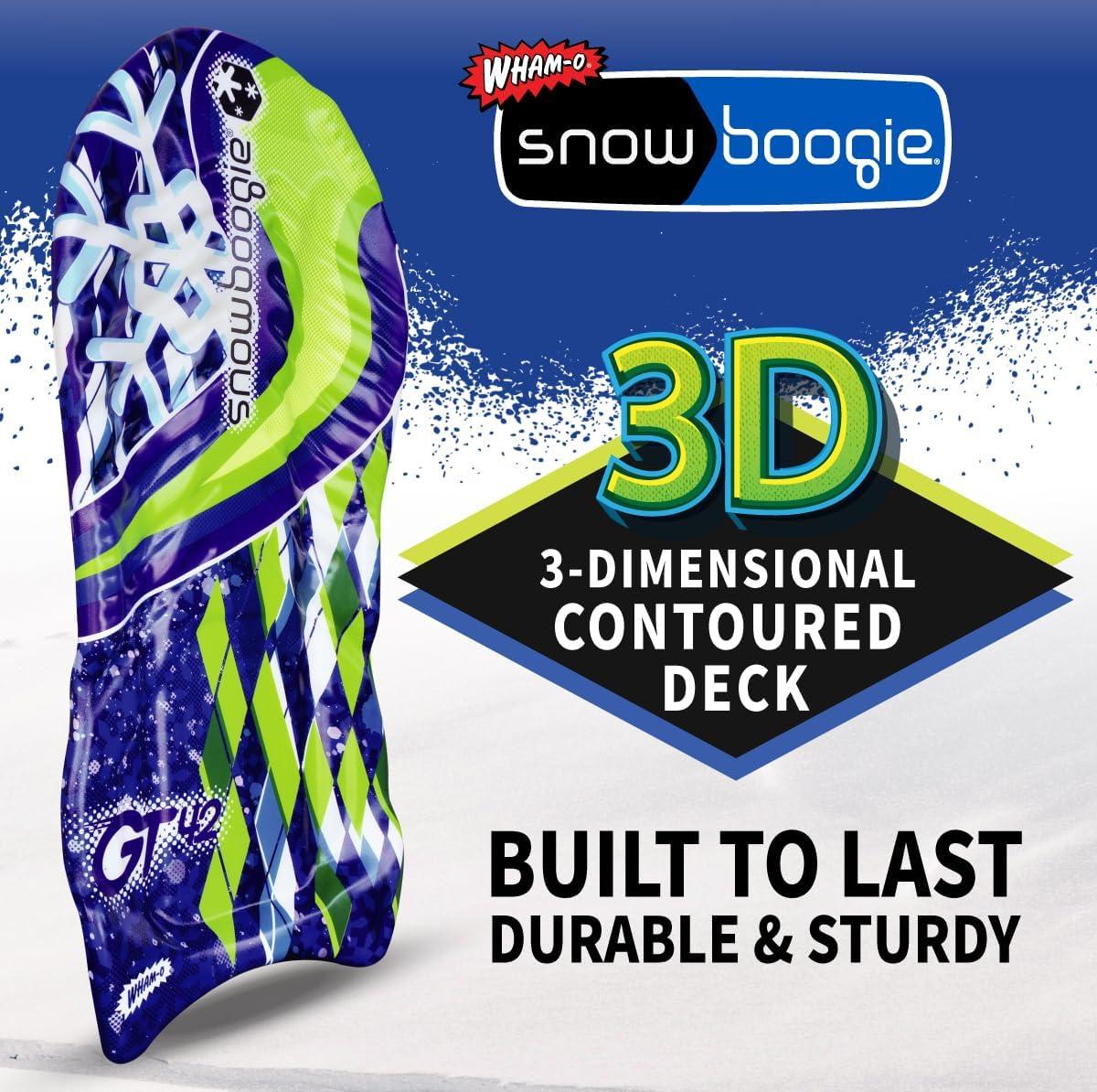 imageWhamO Snowboogie GT42 Single Rider Snow Foam Sleds PE Foam Core Sled with Soft Handles Slick Bottom for Speed ampamp Control Snow Sledding for Adults ampamp Children Holidays ampamp WinterSnowflake