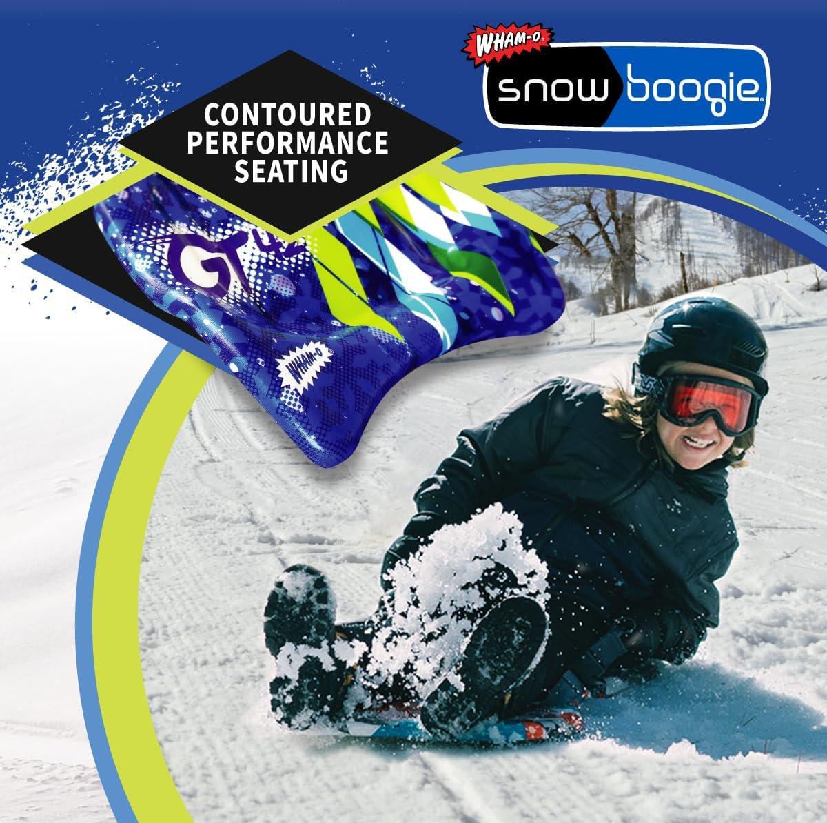 imageWhamO Snowboogie GT42 Single Rider Snow Foam Sleds PE Foam Core Sled with Soft Handles Slick Bottom for Speed ampamp Control Snow Sledding for Adults ampamp Children Holidays ampamp WinterSnowflake