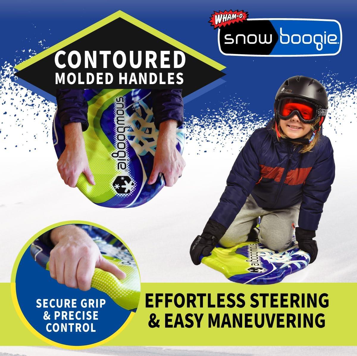 imageWhamO Snowboogie GT42 Single Rider Snow Foam Sleds PE Foam Core Sled with Soft Handles Slick Bottom for Speed ampamp Control Snow Sledding for Adults ampamp Children Holidays ampamp WinterSnowflake
