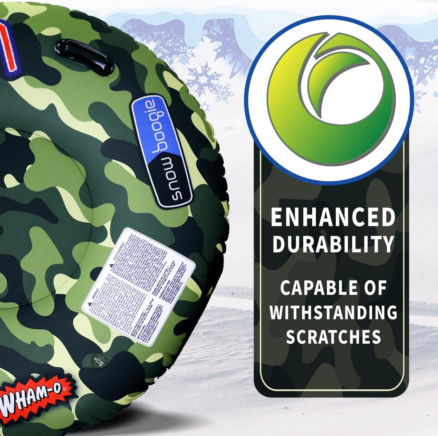 imageWhamO Snowboogie Super Snow Tube 46quot Oversize Deluxe USA Camo Edition Single Rider Snow Sleds Inflatable Snow Sled for Adults ampamp Children