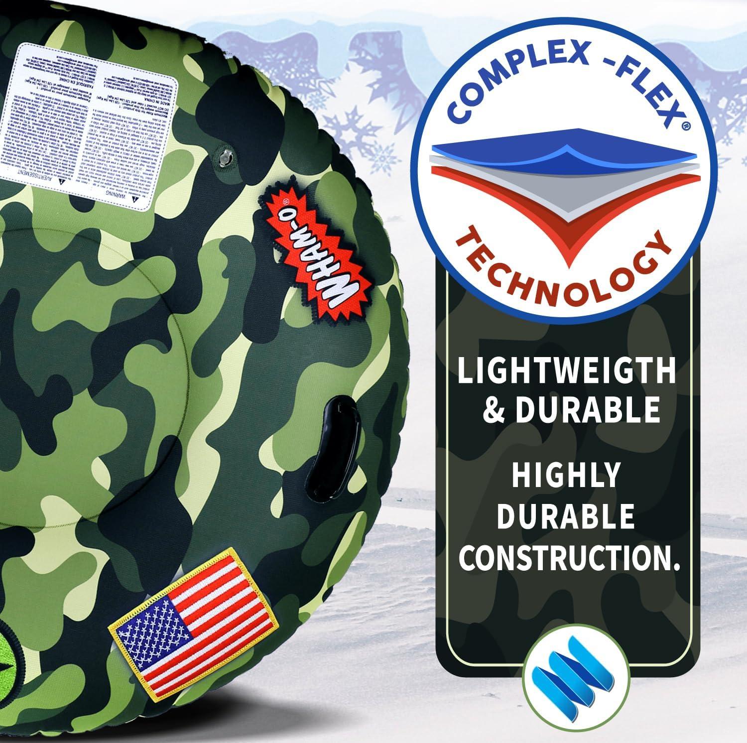 imageWhamO Snowboogie Super Snow Tube 46quot Oversize Deluxe USA Camo Edition Single Rider Snow Sleds Inflatable Snow Sled for Adults ampamp Children