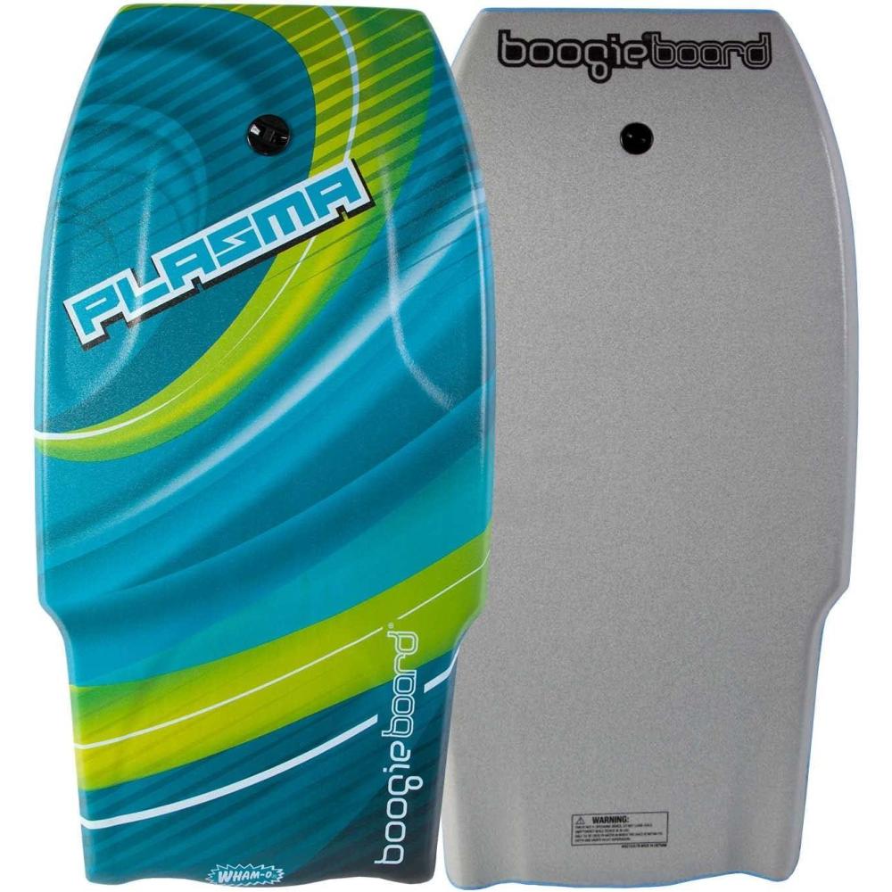 imageBoogieboard Plasma 36quot Bodyboard Adjustable Leash Lightweight Bodyboard PE Foam Slick Bottom Easy to Grip Smaller Sized RiderBLUE WAVE