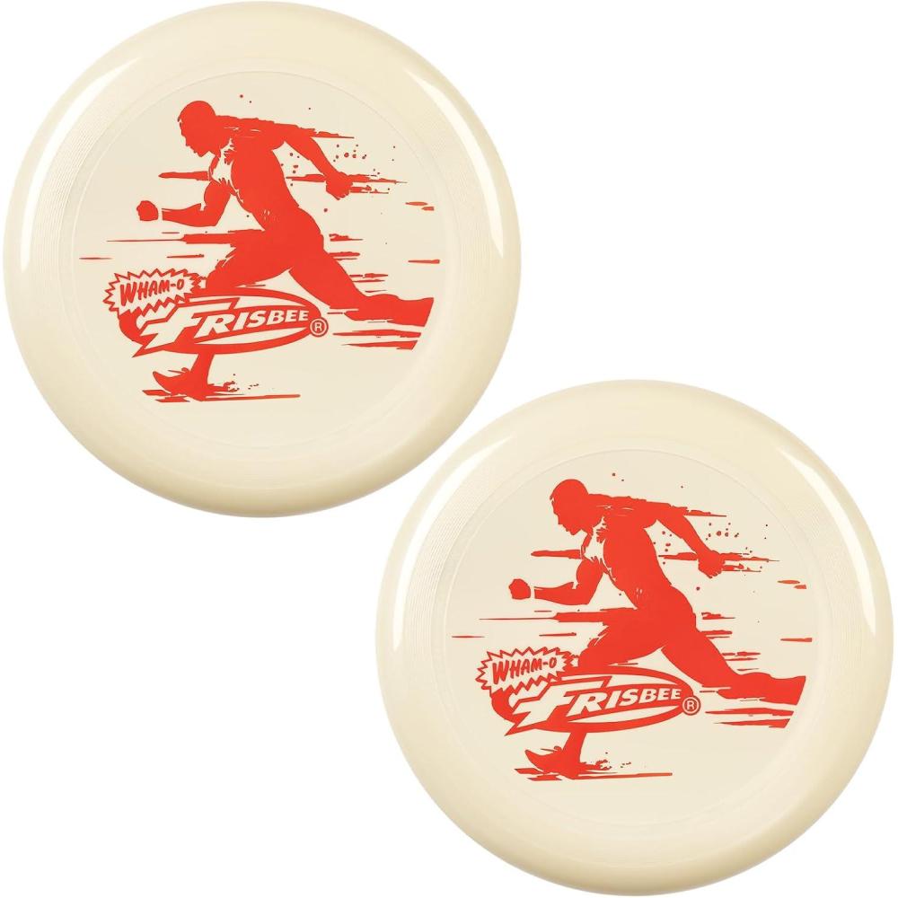 imageFrisbee All Sport Flying Disc 140g 985in Durable Sports Disc with NonSlip Grip for Outdoor GamesTeam Sports and Family FunBeige2 Pack