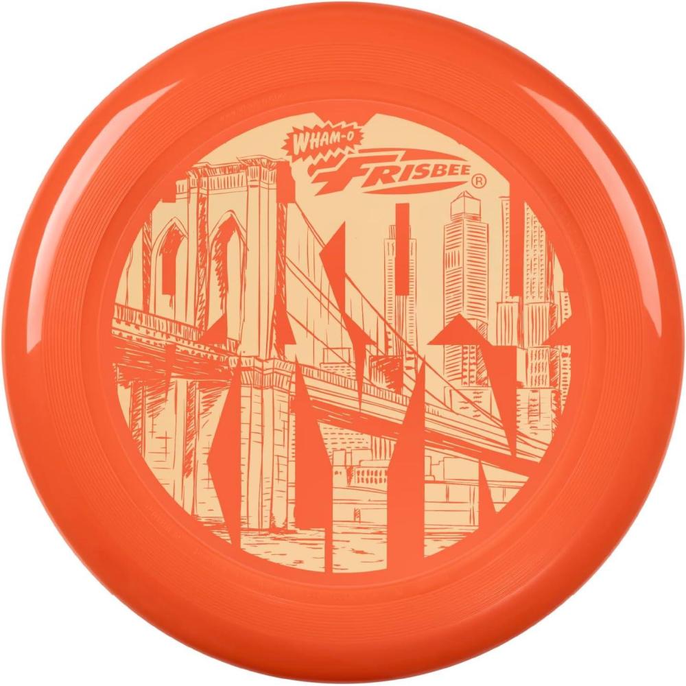 imageFrisbee Cool Flyer Flying Disc 995 Inch Sports Disc Lightweight Durable for Outdoor Beach Park Backyard Game 130gOrange