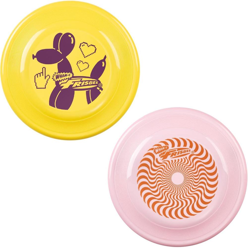 imageFrisbee Fastback Outdoor Flying Disc for Kids 935 Inch Lightweight Sports Disc Dogfriendly for Beach Lawn Backyard Games and Family Fun 100gYellowPink
