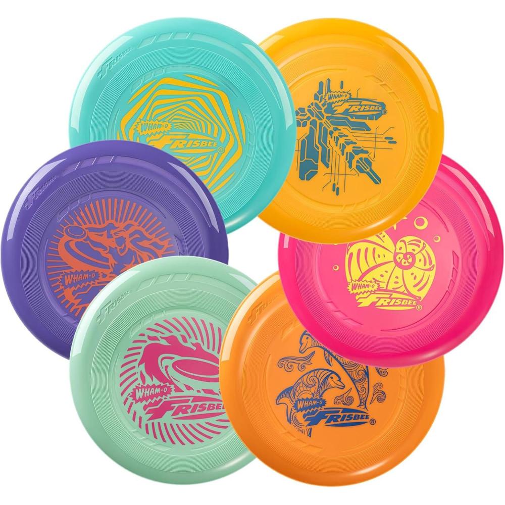 imageFrisbee Go Flying Disc 9 Inch Lightweight Sports Disc for Beginners Outdoor Beach Backyard Lawn Park Camping Family Activity Game 70gV6PACK