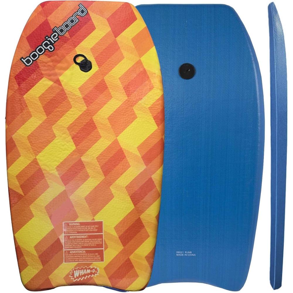 imageWhamO 33quot Body Board for Beach Lightweight Bodyboards with EPS Core Fiber Clad Bodyboard with Wrist Leash for Kids Teens Adults2 PackYellow2Pack