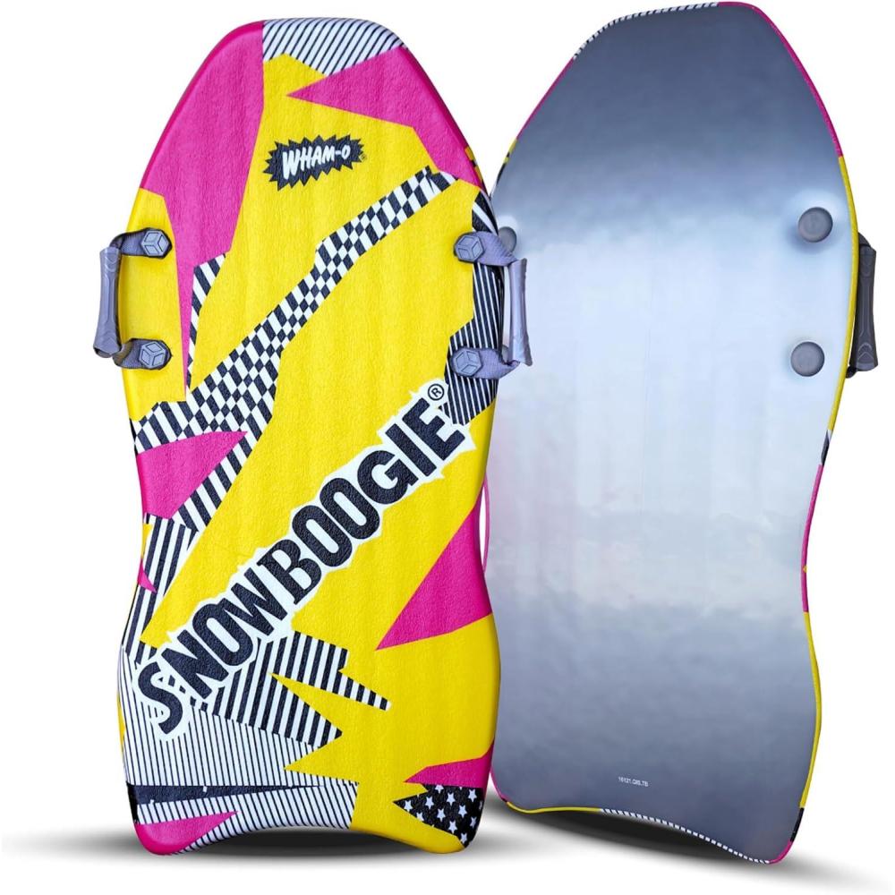 imageWhamO 40quot Snowboogie Winter Snow Sleds with Side Handles Single Snow Sledding with Premium PE Foam Core for Winter Outdoor Sports Activities