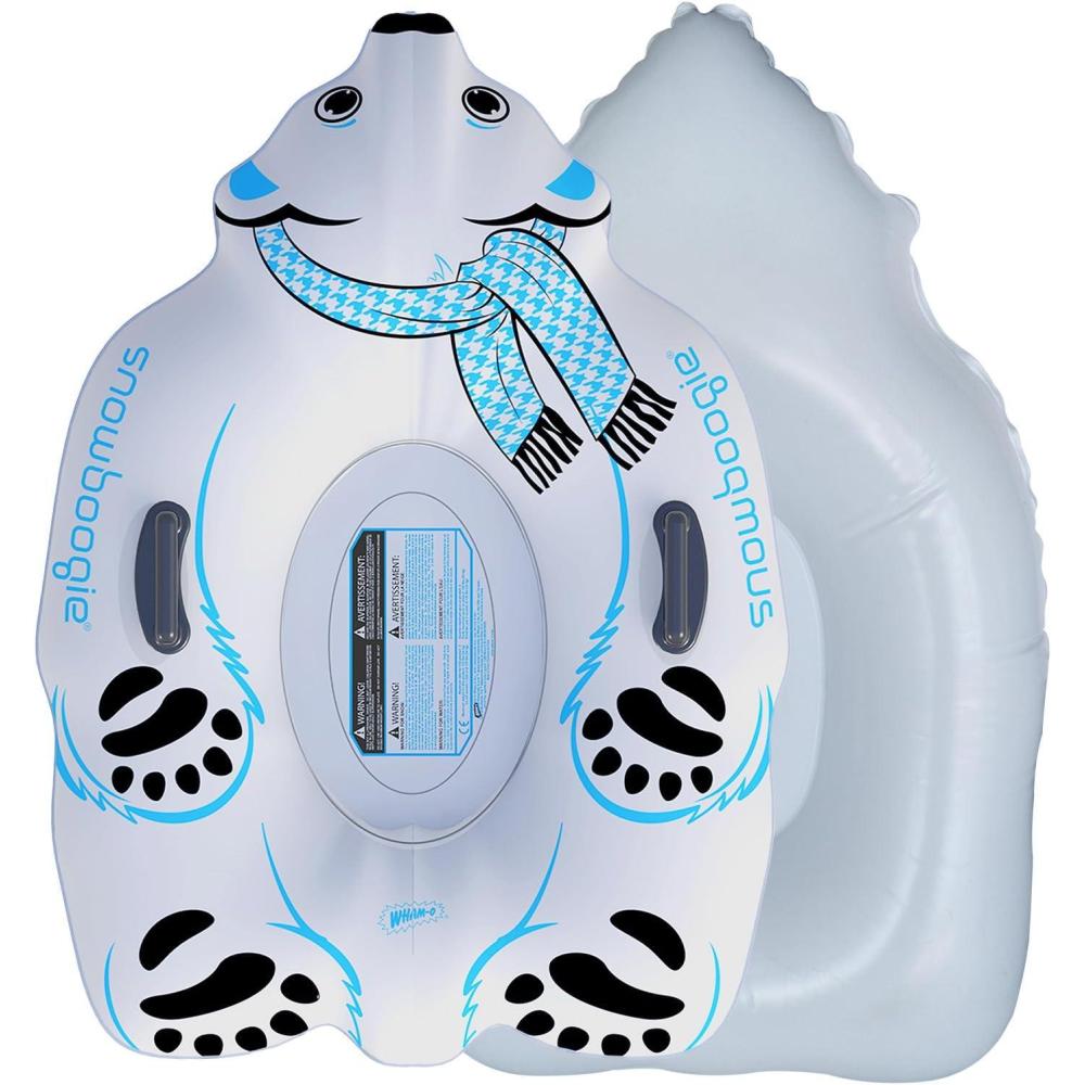 imageWhamO 44quot Snowboogie Winter Snow Tube Single Rider Inflatable Animal Sleds with Two Handles for Winter Outdoor Sports ActivitiesPBEAR