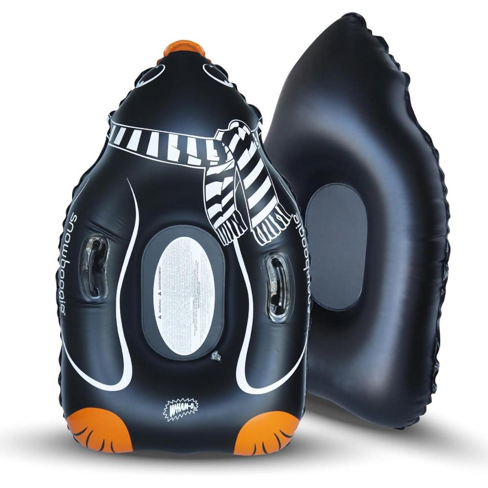imageWhamO 44quot Snowboogie Winter Snow Tube Single Rider Inflatable Animal Sleds with Two Handles for Winter Outdoor Sports ActivitiesPENGUIN