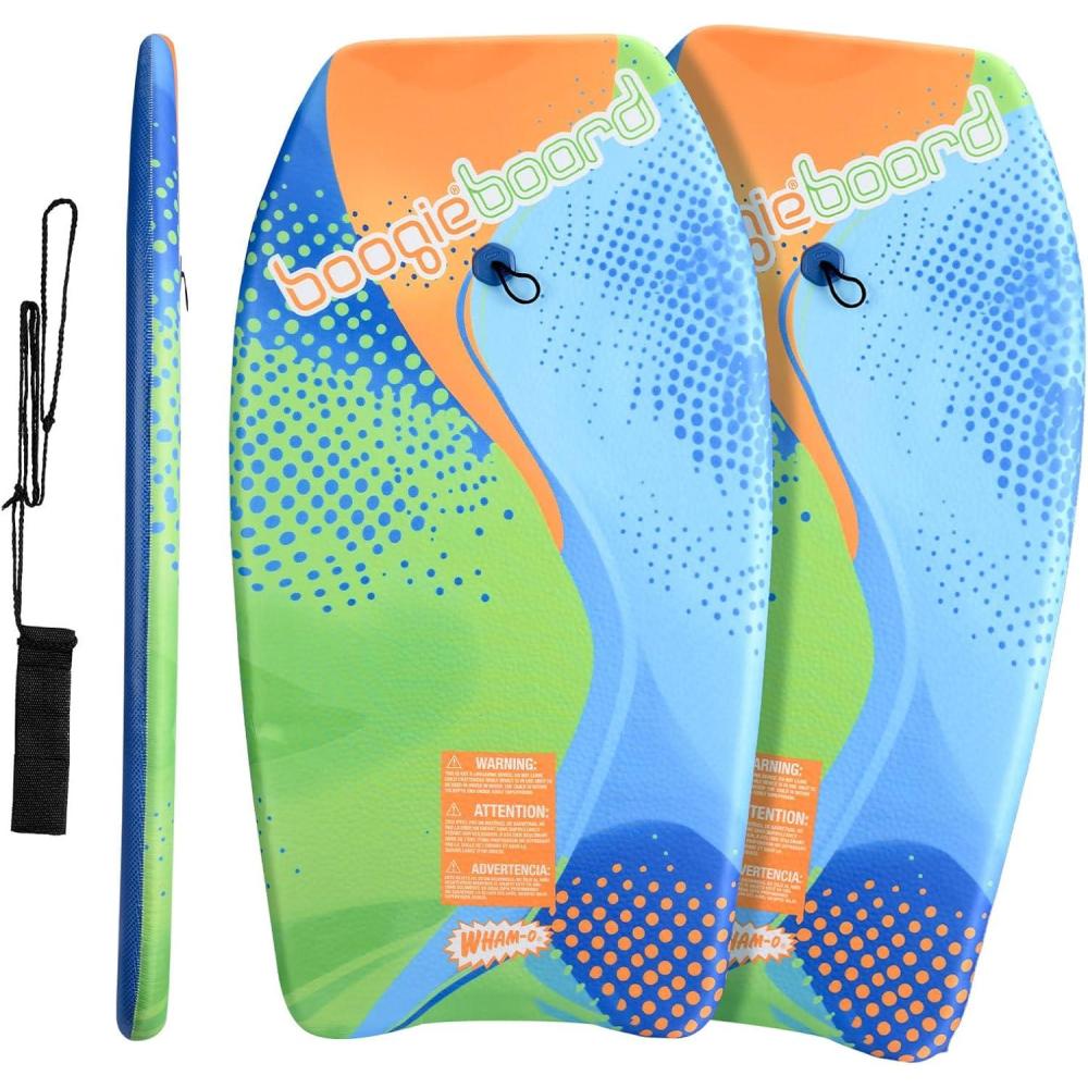 imageWhamO Boogie Boards 2 Pack 33quot37quot Body Board for Beach Lightweight Bodyboard with Wrist Leash for Beginners Kids Teens and AdultsCurve2Pack