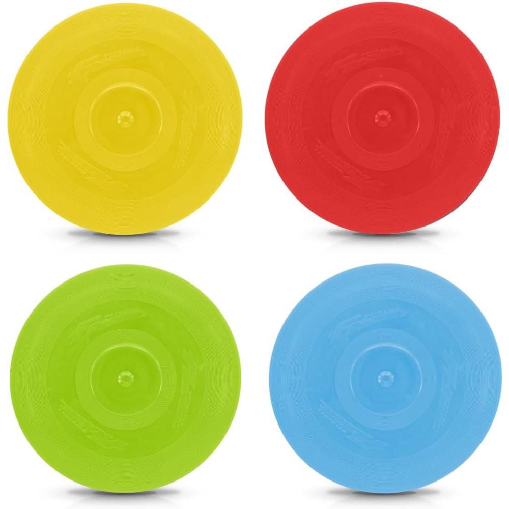 imageWhamO Frisbee Classic Flying Disc  90 Grams  9quot  Kids and Pets Lightweight Durable Disc Set Blue Green  Red  Yellow4 PACK  Blue Green  Red  Yellow
