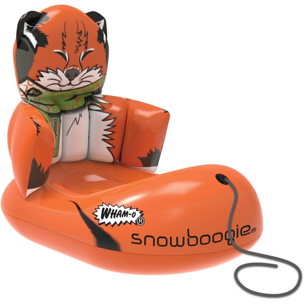 imageWhamO Snowboogie 33quot Inflatable Snow Tudes Single Rider Winter Snow Sleds with Tow Rope ColdResistant Sleddig for Winter Outdoor ActivitiesFox