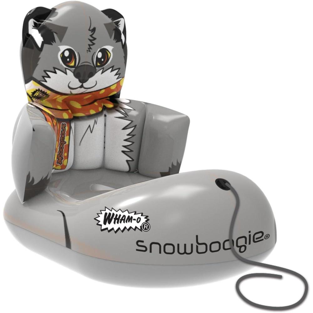 imageWhamO Snowboogie 33quot Inflatable Snow Tudes Single Rider Winter Snow Sleds with Tow Rope ColdResistant Sleddig for Winter Outdoor ActivitiesWolf