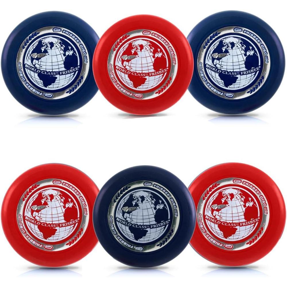 imageWhamoO Frisbee World Class Frisbee 925quot Sport Flying Disc 119G Lightweight Durable Flying Disc Toys for School Game Prizes Party Indoor ampamp Outdoor Game6 PACK RED BLUE