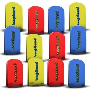 BoogieBoard Sport Trainer 19″ Bodyboard Kickboard TC8 Deck PE Core Crescent Tail Beginners Pool Beach(12 PACK BUNDLE: BLUE+YELLOW+RED)