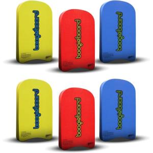 BoogieBoard Sport Trainer 19″ Bodyboard Kickboard TC8 Deck PE Core Crescent Tail Beginners Pool Beach(6 PACK BUNDLE: BLUE+YELLOW+RED)