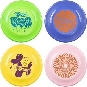 Frisbee Fastback Outdoor Flying Disc for Kids, 9.35 Inch Lightweight Sports Disc, Dog-friendly, for Beach Lawn Backyard Games and Family Fun – 100g(Green+Blue+Yellow+Pink)