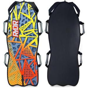 RYDR 45 Inch Single Rider Snow Sleds, Roll Up Portable Sledding Board Snow Mat with XPE Core HDPE Bottom Waterproof Canvas Top for Winter Outdoor Activities