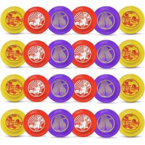 Wham-O – Frisbee – 9.35″ Fastback Flying disc – Misprint – Dog Friendly (12 Pack, RED+Violet+Yellow)(24 PACK ( RED+VIOLET+YELLOW))